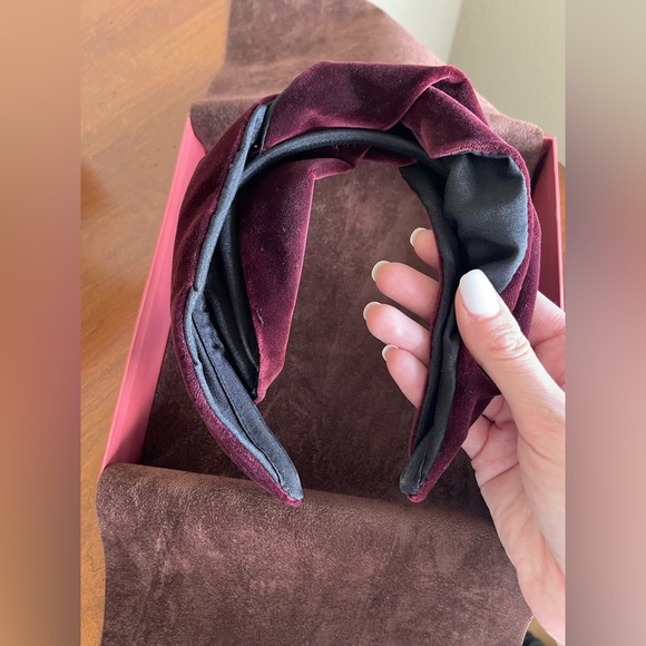 Like New Etro Burgundy Velvet Twist Headband